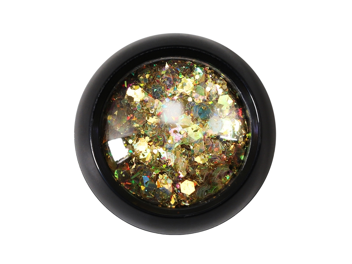 Decoração De Unhas Com Glitter De Estrela Hexagonal E Sequins Irregulares Dourado Para Manicure