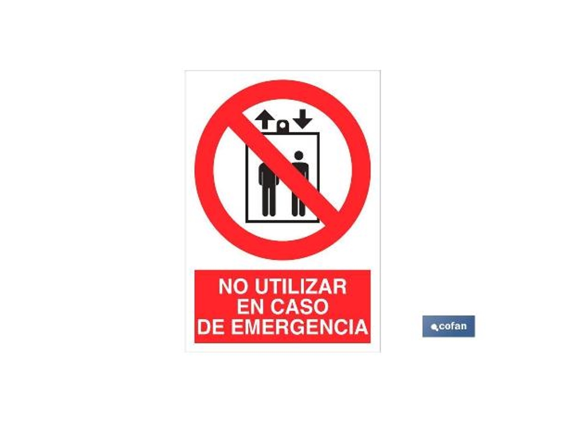 Señal poliestireno 297x210mm. no utilizar en caso de emergencia