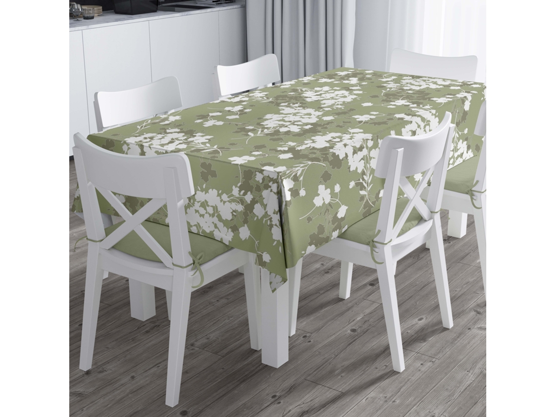 Toalha de Mesa em Tecido Estampado e Resistente a Manchas Toalha de Mesa para Interior e Exterior Medidas 140X250Light Leaves Olive SANDAL