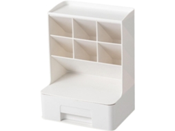 Organizador De Mesa Para Diversos Artigos De Papelaria, Porta Lápis E Gaveta Gokoco (gaveta Branca)