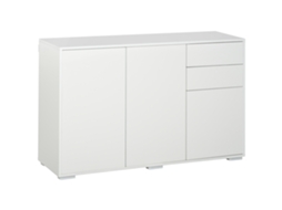 Aparador Branco 2 Gavetas 3 Portas Multiuso 117x36x74cm VELTRIX