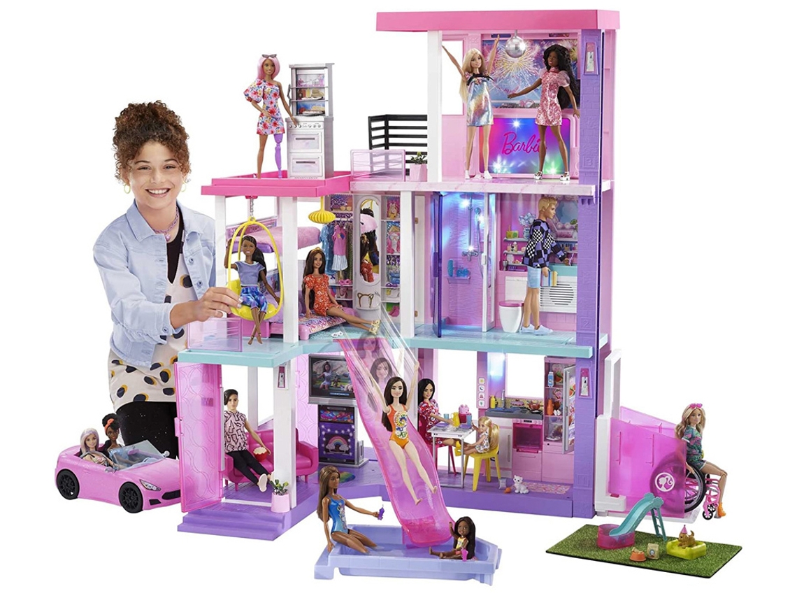 Barbie Dreamhouse Playset de casa de bonecas de 3 andares com piscina