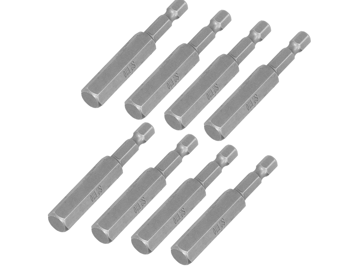 8 Peças De Parafusadeiras De Chave Hexagonal De Aço Ligado Magnéticas 10mm S1/4 65mm Ferramentas Manuais Acessórios