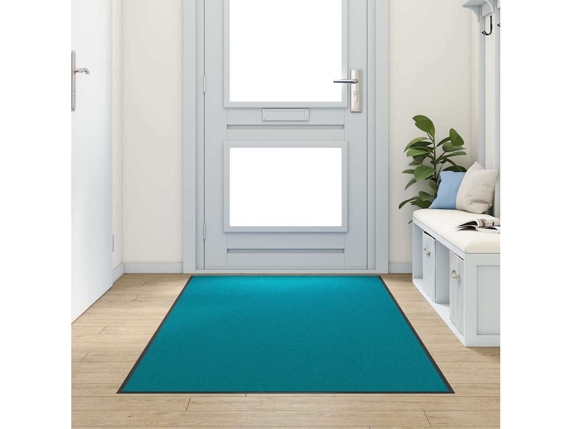 Vidaxl Tapete De Entrada Ciano E Preto 120 X 300 Cm 100% Poliamida