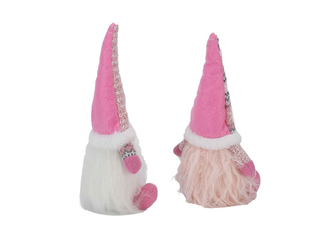 Primerox 2pcs Bonecas Sem Rosto de Papai Noel Decorativos de Natal Bonecas de Tecido Branca e Rosa