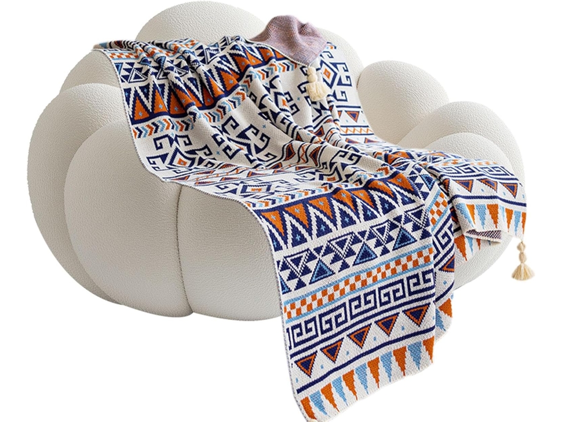Manta Grande E Aconchegante Com Estampa Xadrez Boho, Estilo Rústico, Para Todas As Estações |