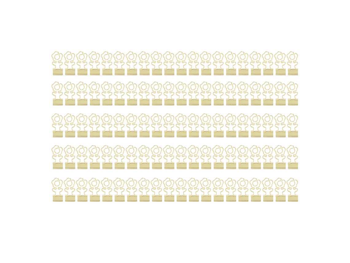 100 Pinças De Pasta Mini Flor Forma Força Forte Clips De Metal Para Escritório Ouro