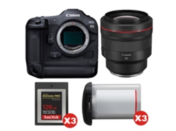 Eos R3 + Rf 85mm F/1.2 L Usm + 3 Sandisk 128gb Extreme Pro Cfexpress Type B + 3 Canon Lp e19 + Ebook “20 Dicas para Fotos Que Impressionam” CANON