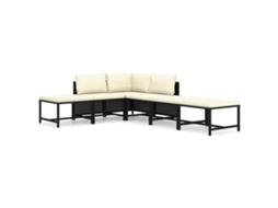 Garden Lounge Set, Garden Lounge Sets Vidaxl Preto Rattan / Vime (n/a)