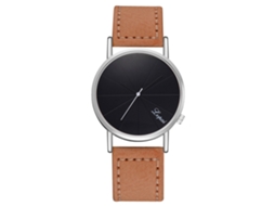 Reloj De Pulsera Hombre Empresarial Cuarzo Correa Pu Lvpai (correa Beige Dial Negro)