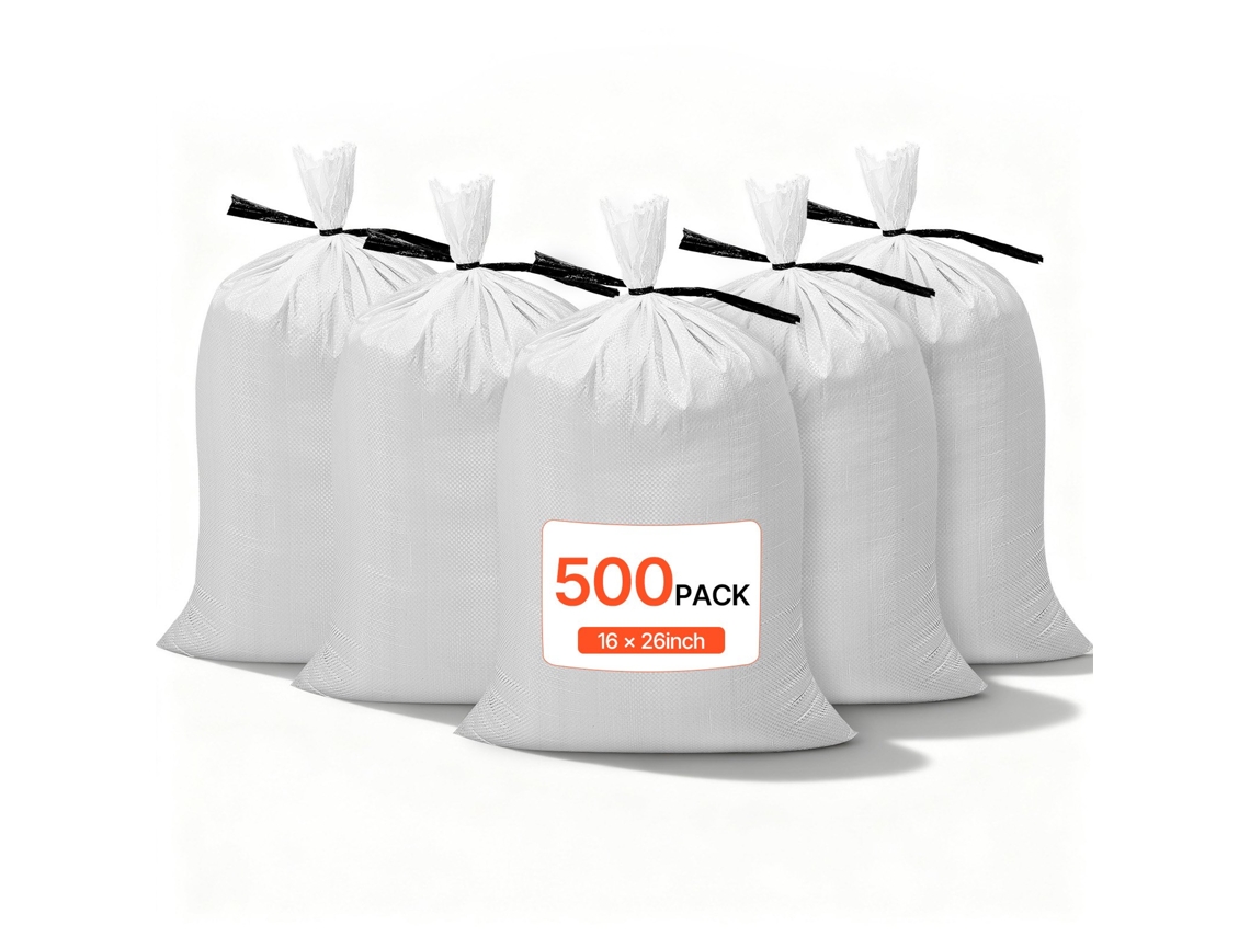 Sacos De Areia Vazios Capacidade De 22,6 Kg 400 X 660 Mm 500 Unidades Branco Vevor