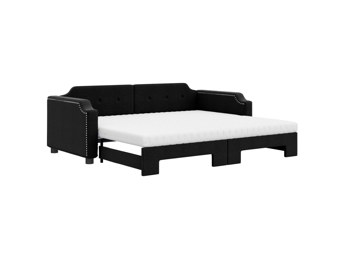 Daybed With Trundle, Daybeds With Trundles Vidaxl Preto Tecido (90 X 200 Cm)