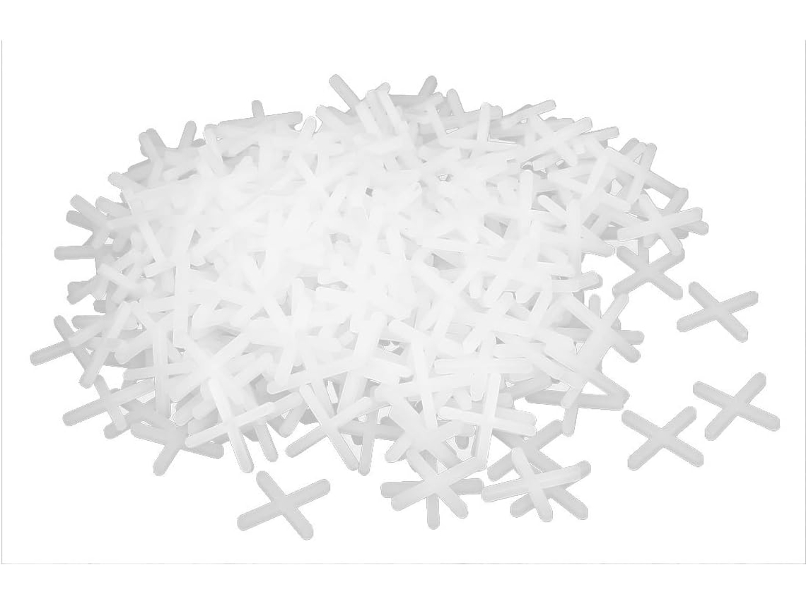 500 Peças de Espaçadores Cruzados Plástico para Azulejos Parede e Piso, 2, 5 Mm, Cor Branca. CHABERLU