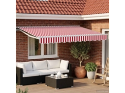 Vidaxl Estrutura De Toldo Manual Com Leds Vermelho E Branco 3 X 2,5 M