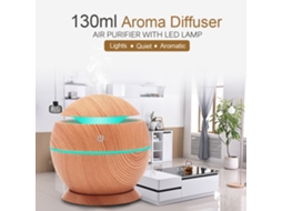 Umidificador Aromaterapia Mini, Luz Noturna USB, 300ml, ABS Pp, Preto, Quarto, Escritório | S/MARCA