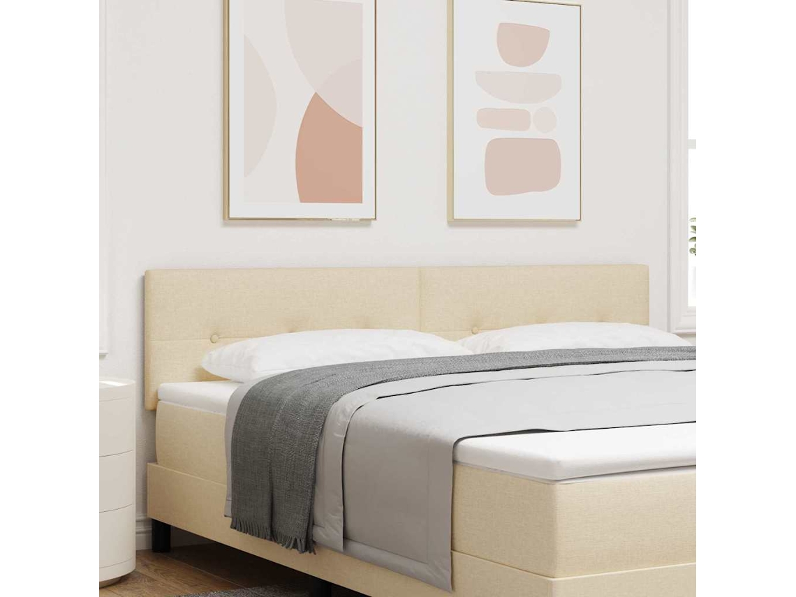 Vidaxl Cabeceira Led Com Fitas Led Com Cabeceira Creme 180 Cm Tecido