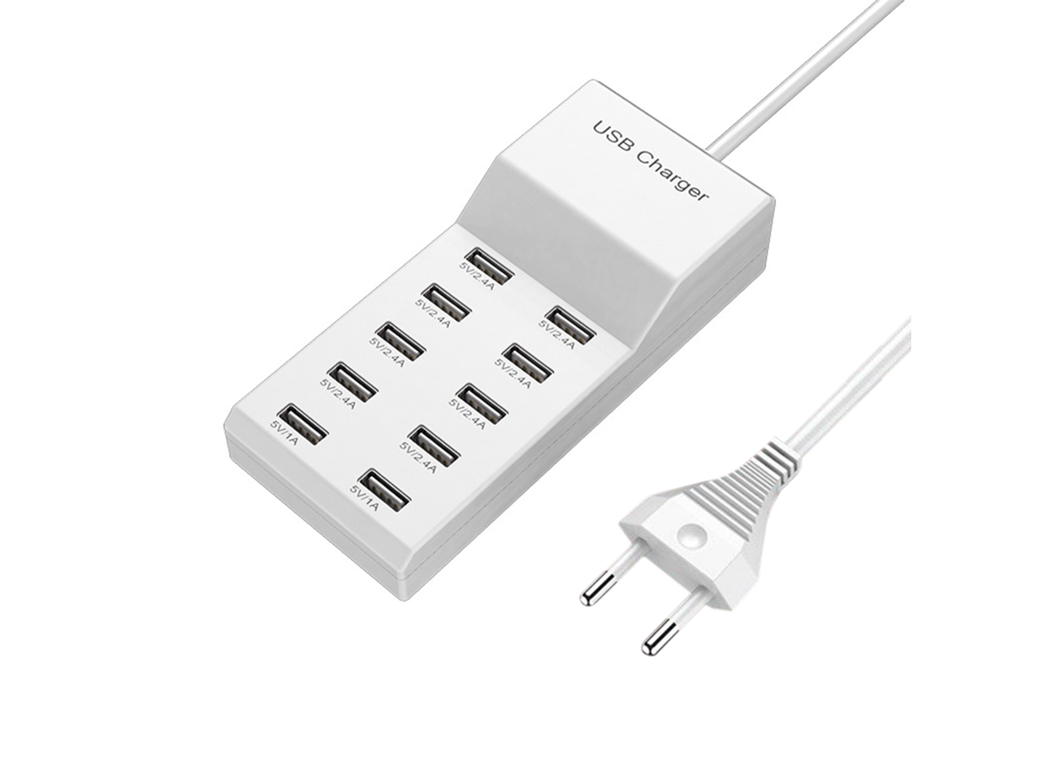 Aetheria estação de Carregamento Usb 10 Portas 50w Portátil para Dispositivos Múltiplos Smartphones Tablets Laptops