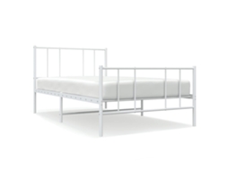 Bed Frame, Bed Frames Vidaxl Branco Aço (100 X 190 Cm)