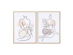 Pintura Dkd Home Decor Abstrato Escandinavo 50 X 3,5 X 70 Cm 2 Unidades