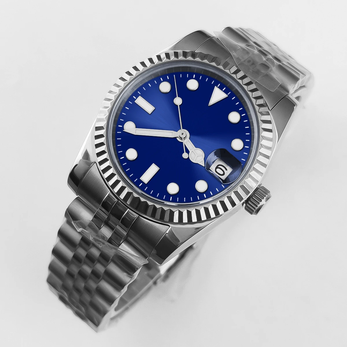 Relógio Masculino (azul) 39/36 Mm, Cristal De Safira, Luxuoso, Para Negócios, Com Mostrador Luminoso.