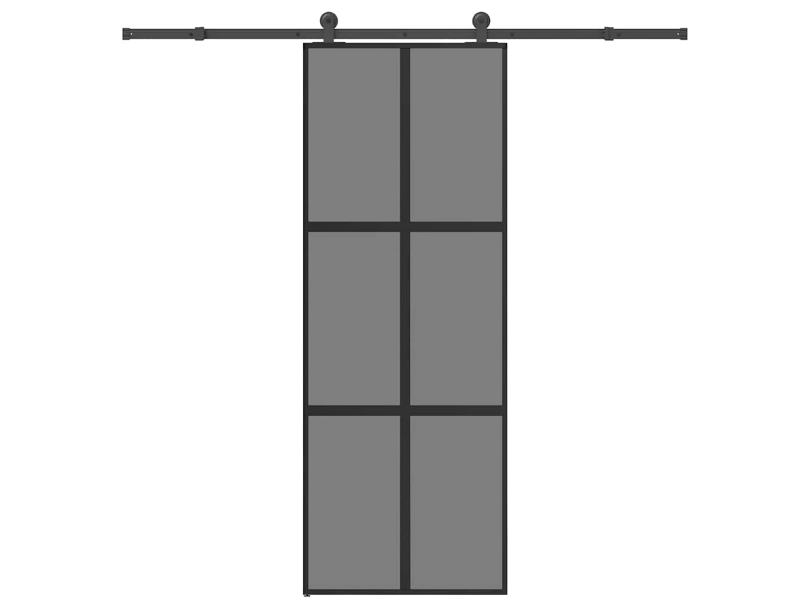 Porta de correr VIDAXL Preto Alumínio (76x205 cm)