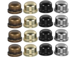 Conjunto de 16 Ponteiras Metálicas para Abajur, com Rosca para Suporte de Cúpula e Botão. SFUSHOS