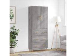 Vidaxl Armário Alto 69,5x34x180 Cm Derivados De Madeira Sonoma Cinza