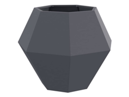 Conjunto 1 Vaso De Exterior Vidaxl Antracite Aço (75 X 75 X 60 Cm)