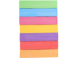 Conjunto de 7 Borrachas Retangulares Coloridas de Plástico para Lápis em Plástico, para Material Escolar CHABERLU