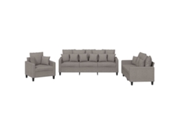 Sofa Set, Sofa Sets Vidaxl Cinzento-acastanhado Tecido (n/a)