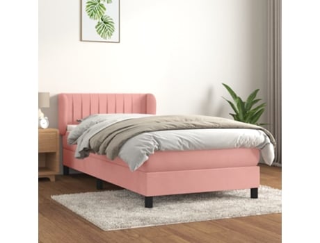 Cama Box Spring VIDAXL (Rosa - Veludo - 203 x 93 x 88 cm)