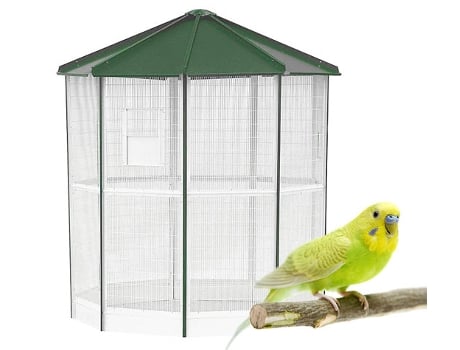 Voladera para Pájaros Exterior - Voladera Manaos de 9 Lados - Pajarera de jardín para periquitos, ninfas y agapornis - Voladera Jardín