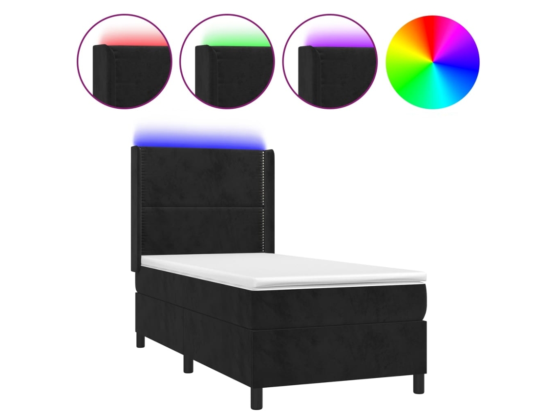 Box Spring Bed, Box Spring Beds Vidaxl Preto Veludo (80 X 200 Cm)