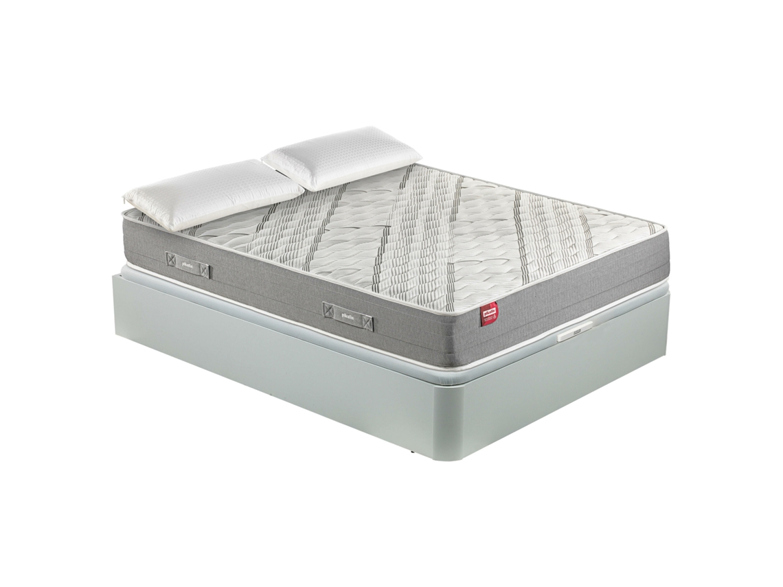 Pack PIKOLIN Sommier Branco + Colchão de Molas Arce + 2 Almofadas Grátis (90 x 190 - 56 Cm de Altura)