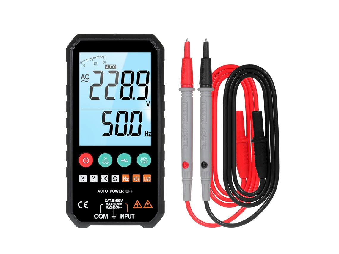 Multímetro Digital Portátil 6000-count Lcd Luz Voltmeter Ncv Test Flashlight