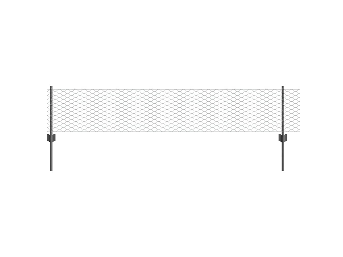 Conjunto 1 Painel De Cerca Vidaxl Cinzento Aço (10 X 0,4 M)