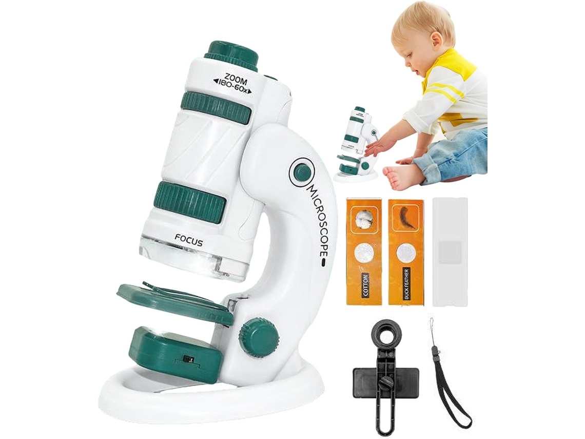 Microscópio De Bolso Com Iluminação Led | Microscópio Com Luzes Led 60x 180x, Kit De Microscópio Por Gokoco