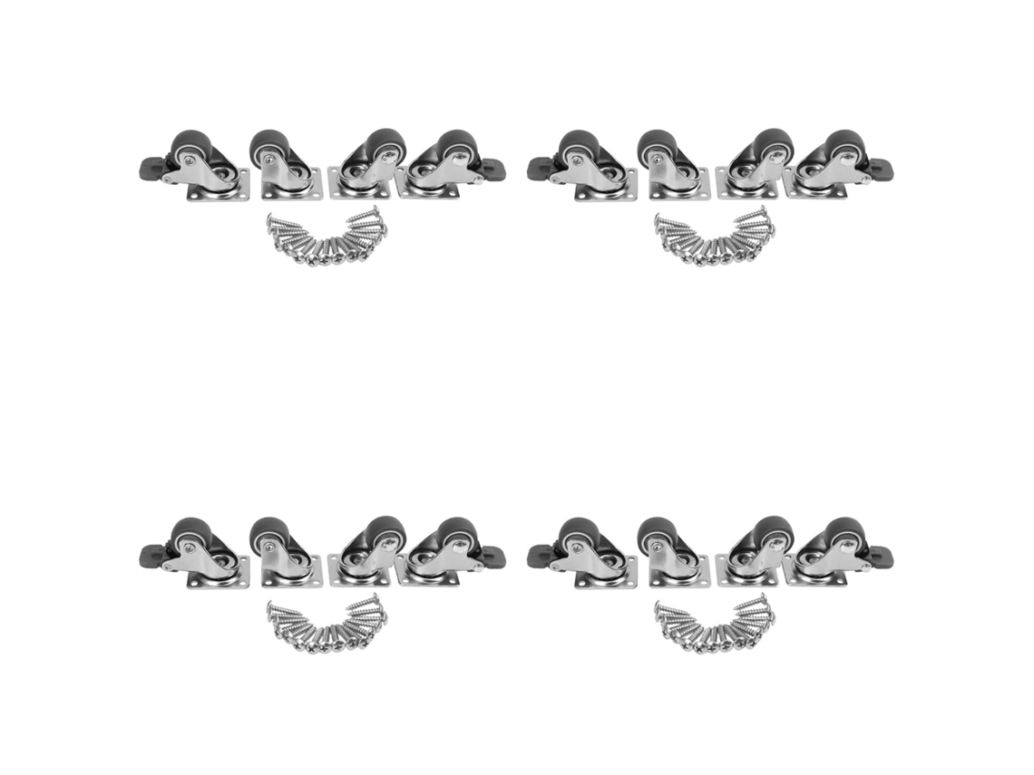 Conjunto De 16 Rodízios Giratórios - Design Resistente E Versátil