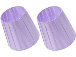 Abajur De Tecido Roxo Para Lâmpada E14, Conjunto Com 2 Unidades.