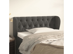 Vidaxl Cabeceira De Cama C/ Abas Veludo 103x23x78/88cm Cinzento-escuro