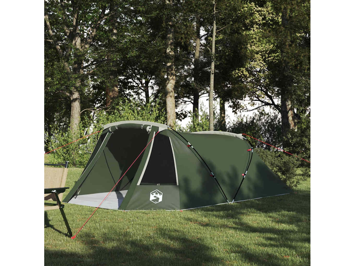 Vidaxl Tenda Tunnel Para 3 Pessoas 3 Pessoa Verde E Branco