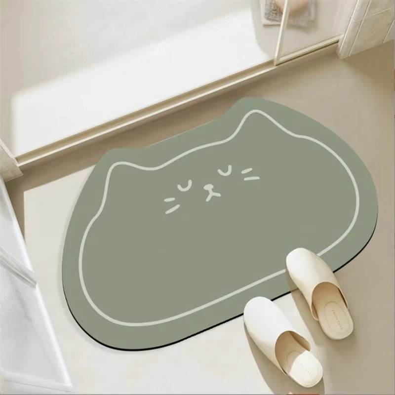 Tapete De Banheiro Macio E Absorvente De Terra Diatomácea (verde, 40x60cm), Decoração Para Casa.
