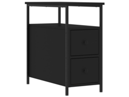 Bedside Cabinet, Bedside Cabinets Vidaxl Preto Madeira Processada (n/a)