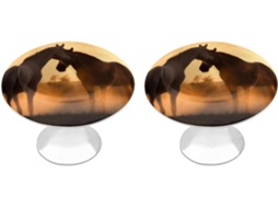 Conjunto De 2 Puxadores Aço Inoxidável Para Armários Cozinha, Com Design Personalizado De Cavalos Apaixonados Ideais