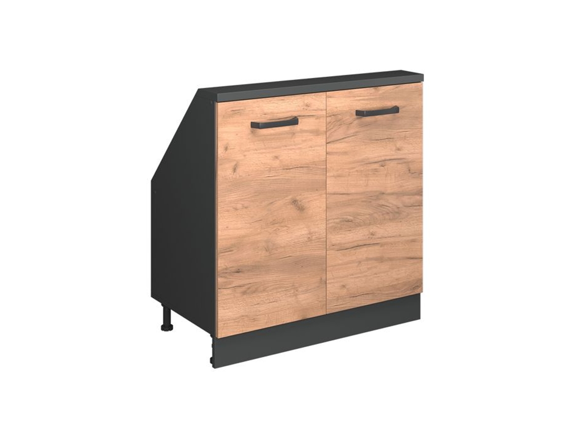 Móvel Sob Pente R line 80cm com 2 Portas Carvalho Dourado e Antracite VICCO