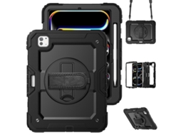 Capa Para Ipad Pro 11 2025/2024 11 Polegadas À Prova De Choque,com Suporte E Alça De Ombropreta
