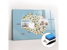 Quadro Magnético Colorido Mapa De Animais Da Polónia Para A Sala De Estar Espelharte (60x40 Cm)