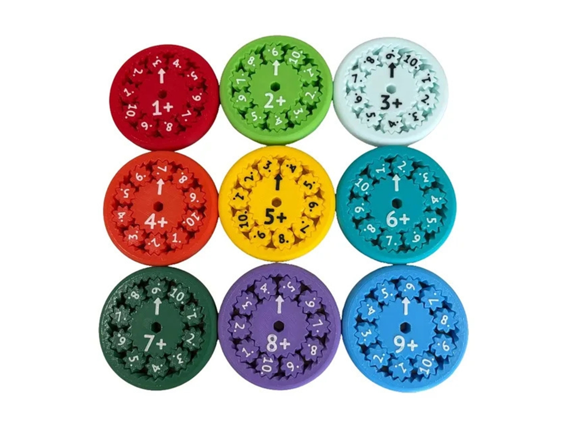 Primerox brinquedo Educacional Matemático Rotativo para Crianças Aprendizagem Aritmética 9pcs