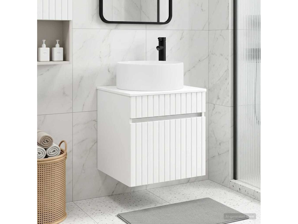 Vidaxl Vanidade De Pia De Parede Branco 49 X 44,5 X 65,5 Cm