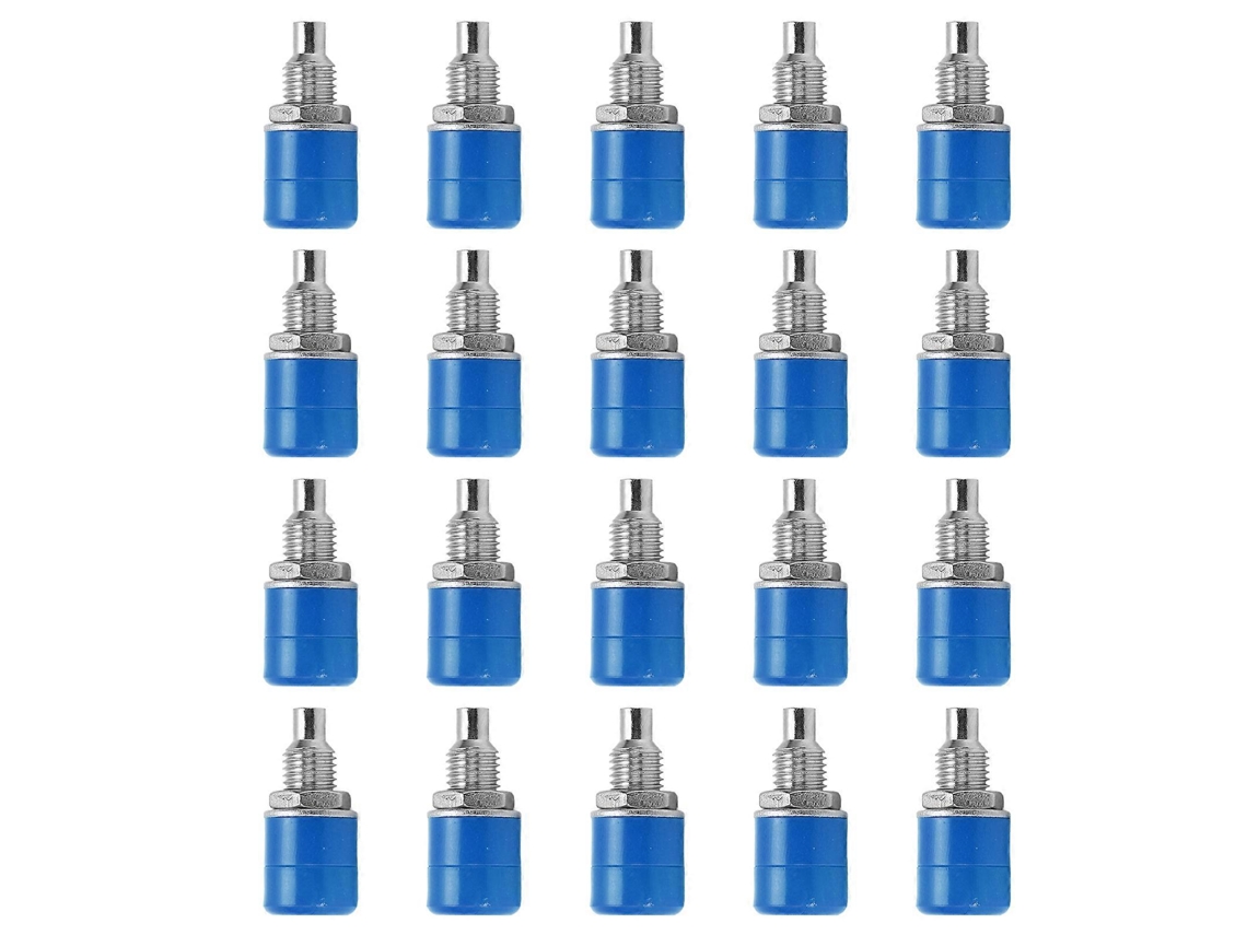 (Azul) 20 Conectores Banana de 4mm, Adaptador Fêmea para Cobre 24070 para Dispositivos Eletrônicos
